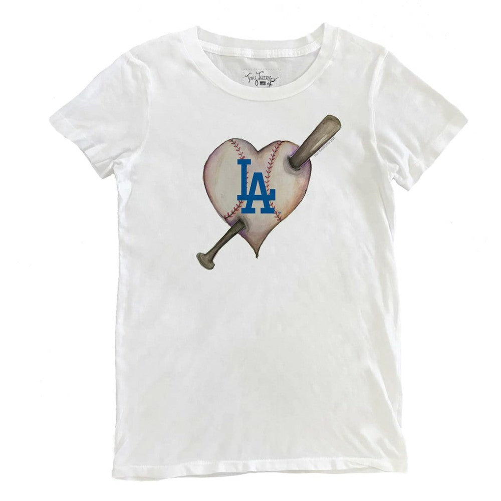 Los Angeles Dodgers Tiny Turnip Women's Heart Bat T-Shirt Near Me