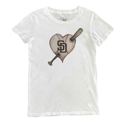 San Diego Padres Tiny Turnip Women's Heart Bat T-Shirt Clearance