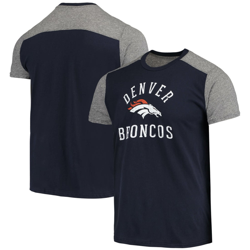 Denver Broncos Majestic Threads Field Goal Slub T-Shirt Navy/Gray - NFL