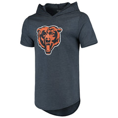 Chicago Bears Majestic Threads Primary Logo Tri-Blend Hoodie T-Shirt Navy - NFL