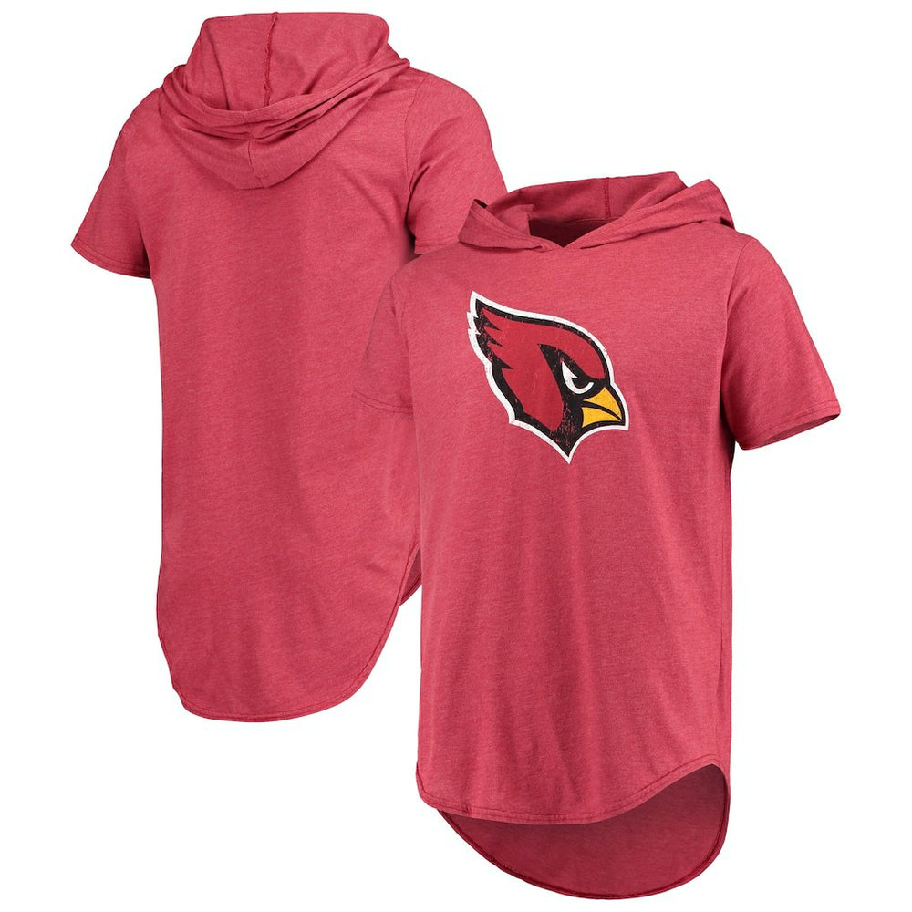 Arizona Cardinals Majestic Threads Primary Logo Tri-Blend Hoodie T-Shirt Cardinal - NFL
