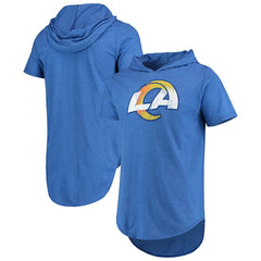 Los Angeles Rams Majestic Threads Primary Logo Tri-Blend Hoodie T-Shirt Royal - NFL