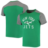 New York Jets Majestic Threads Gridiron Classics Field Goal Slub T-Shirt Kelly Green/Heathered Gray - NFL