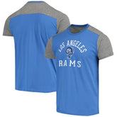 Los Angeles Rams Majestic Threads Gridiron Classics Field Goal Slub T-Shirt Royal/Heathered Gray - NFL