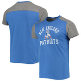 New England Patriots Majestic Threads Gridiron Classics Field Goal Slub T-Shirt Royal/Heathered Gray - NFL