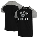 Las Vegas Raiders Majestic Threads Gridiron Classics Field Goal Slub T-Shirt Black/Heathered Gray - NFL