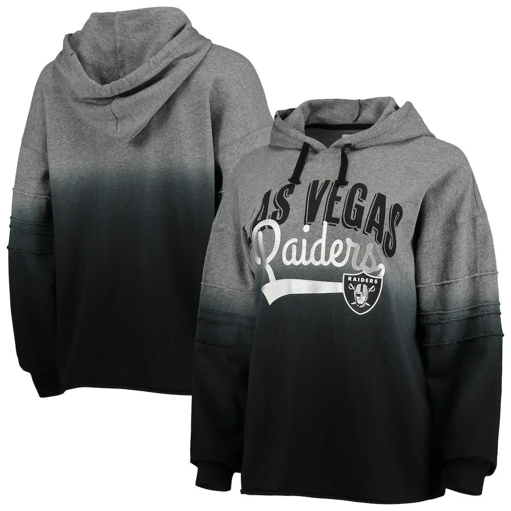 Las Vegas Raiders Touch Women's Superstar Dip-Dye Pullover Hoodie Heathered Gray/Black - NFL