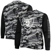 Las Vegas Raiders FOCO Camo Long Sleeve T-Shirt Black - NFL