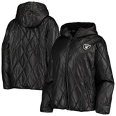 Las Vegas Raiders MSX by Michael Strahan Women's Charlotte Full-Zip Hoodie Puffer Jacket Black - NFL