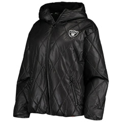 Las Vegas Raiders MSX by Michael Strahan Women's Charlotte Full-Zip Hoodie Puffer Jacket Black - NFL