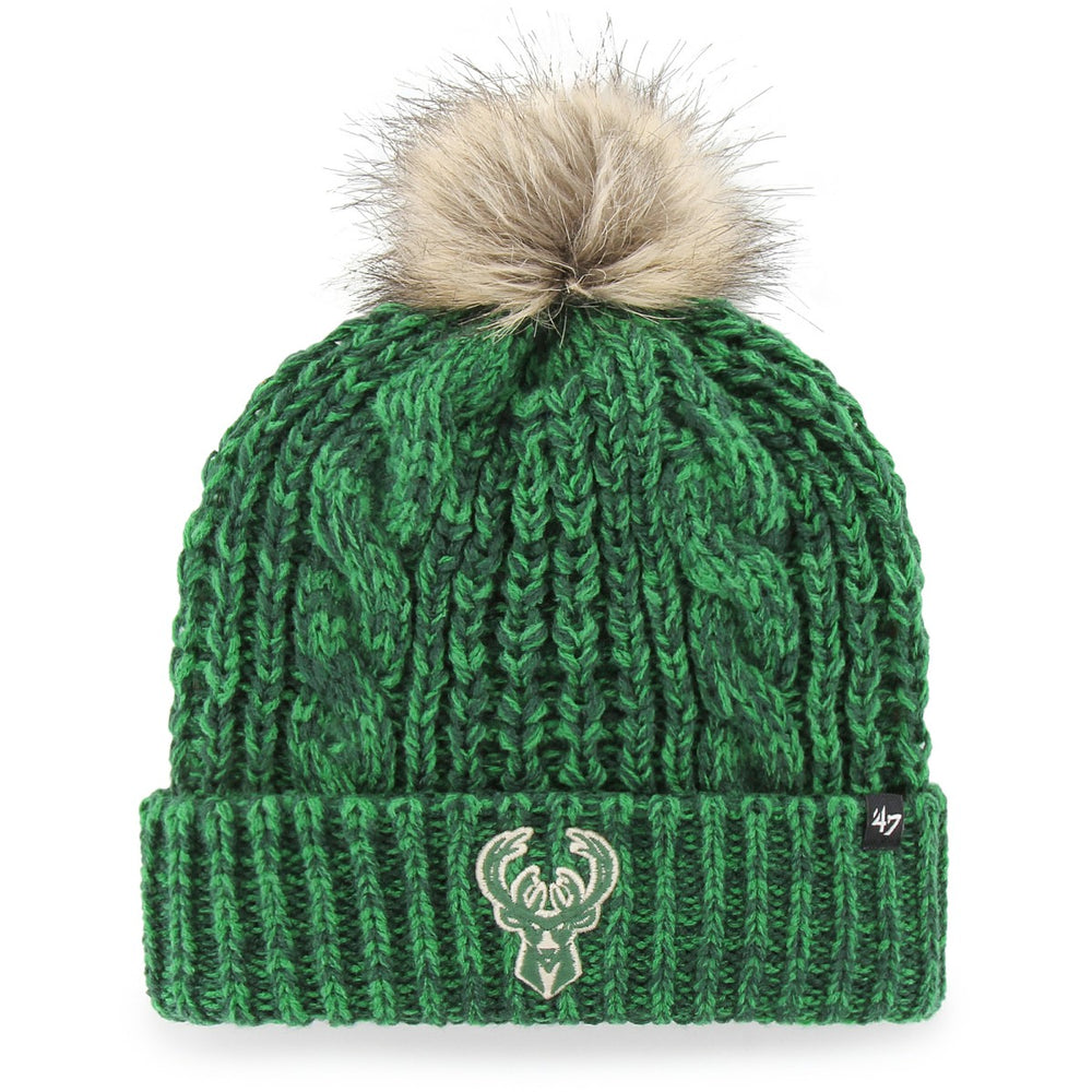 47 brand - Milwaukee Bucks '47 Women's Meeko Cuffed Knit Hat with Pom - Hunter Green