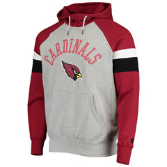 Arizona Cardinals Starter Home Run Raglan Pullover Hoodie Heathered Gray/Cardinal - NFL