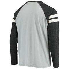 Las Vegas Raiders Starter Throwback League Raglan Long Sleeve Tri-Blend T-Shirt Silver/Black - NFL