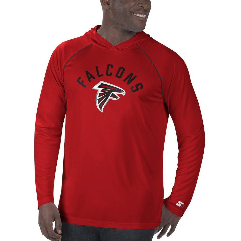 Atlanta Falcons Starter Raglan Long Sleeve Hoodie T-Shirt Red - NFL