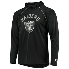 Las Vegas Raiders Starter Raglan Long Sleeve Hoodie T-Shirt Black - NFL
