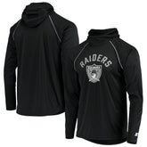 Las Vegas Raiders Starter Throwback Raglan Hoodie Long Sleeve T-Shirt Black - NFL