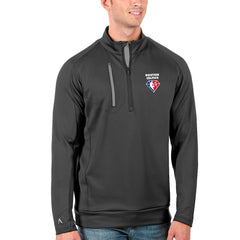 NBA - Boston Celtics Antigua NBA 75th Anniversary Generation Quarter-Zip Pullover Jacket - Charcoal