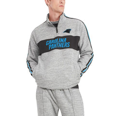 Carolina Panthers Tommy Hilfiger Mario Quarter-Zip Jacket Heathered Gray - NFL
