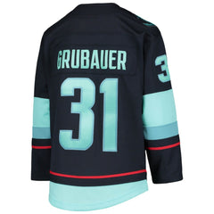 Philipp Grubauer Seattle Kraken Youth Home Premier Player Jersey Deep Sea Blue