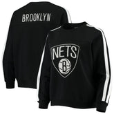 NBA - Brooklyn Nets The Wild Collective Women's Perforated Logo Pullover Sweatshirt - Black