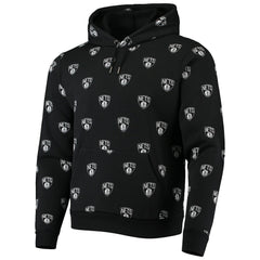 NBA - Brooklyn Nets The Wild Collective Unisex Allover Logo Pullover Hoodie - Black
