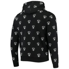 NBA - Brooklyn Nets The Wild Collective Unisex Allover Logo Pullover Hoodie - Black