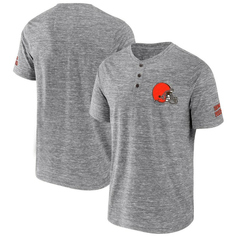 Cleveland Browns NFL x Darius Rucker Collection Slub Henley T-Shirt Heathered Gray - Fanatics