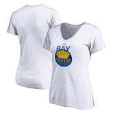 NBA - Golden State Warriors Women's The Bay Logo V-Neck T-Shirt - White