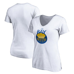 NBA - Golden State Warriors Women's The Bay Logo V-Neck T-Shirt - White