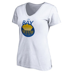 NBA - Golden State Warriors Women's The Bay Logo V-Neck T-Shirt - White