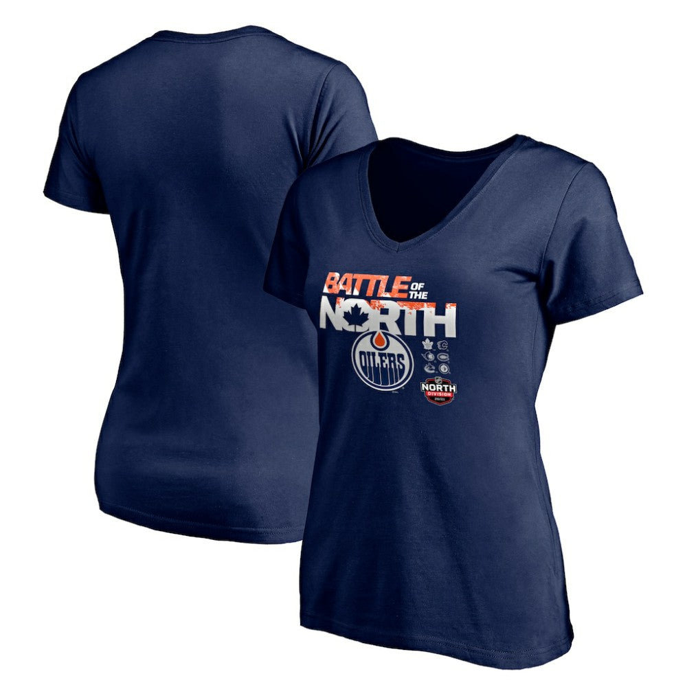 Edmonton Oilers - Women's Battle of the North V-Neck T-Shirt Navy