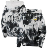 Minnesota Vikings DKNY Sport Women's Dakota Oversized Tie-Dye Half-Zip Hoodie White/Black - NFL