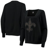 New Orleans Saints Cuce Women's Winners Square Neck Pullover Sweatshirt Black - NFL