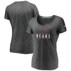 Chicago Bears Women's League Leader Space Dye V-Neck T-Shirt Charcoal - Fanatics