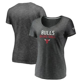Fanatics - Chicago Bulls Women's Double-Fade Space-Dye V-Neck T-Shirt - Charcoal