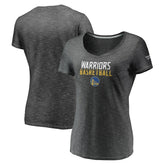 Fanatics - Golden State Warriors Women's Double-Fade Space-Dye V-Neck T-Shirt - Charcoal