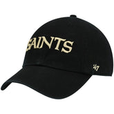 New Orleans Saints '47 Clean Up Script Adjustable Hat Black - 47 brand