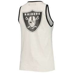 Las Vegas Raiders Junk Food Women's Throwback Pop Binding Scoop Neck Tank Top White/Black - NFL