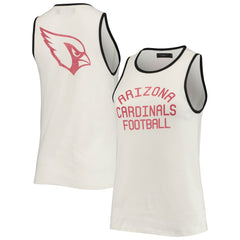 Arizona Cardinals Junk Food Women's Throwback Pop Binding Scoop Neck Tank Top White/Black - NFL