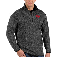 Tampa Bay Buccaneers Antigua Fortune Big & Tall Quarter-Zip Pullover Jacket Heathered Black - NFL