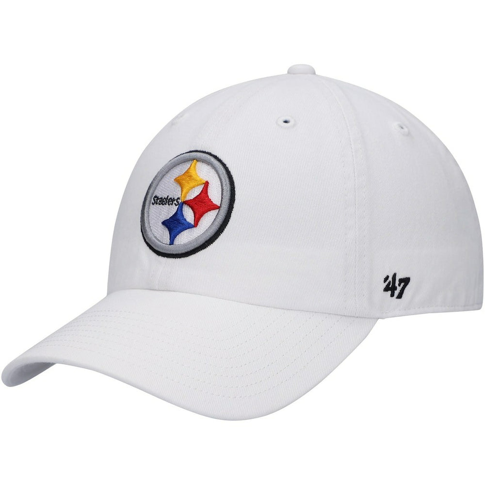 Pittsburgh Steelers '47 Logo Clean Up Adjustable Hat White - 47 brand