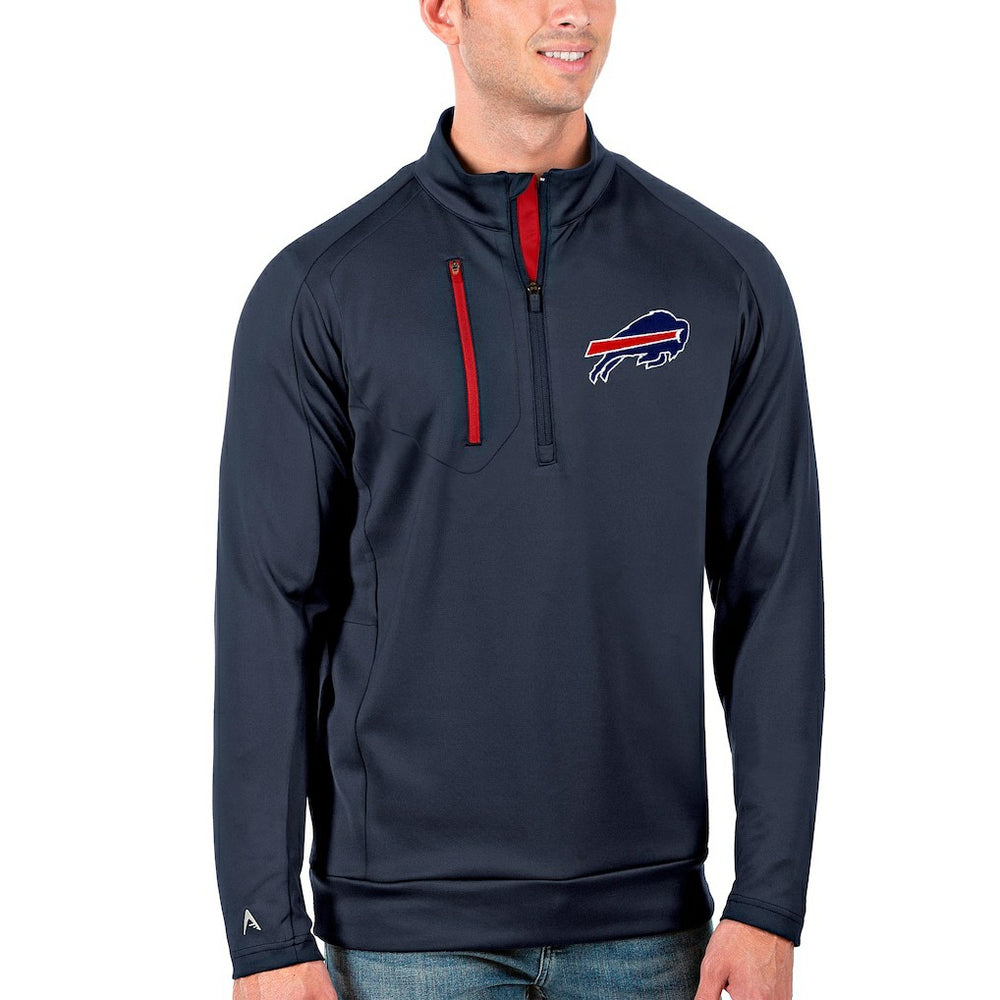 Buffalo Bills Antigua Generation Quarter-Zip Pullover Jacket Navy/Red - NFL