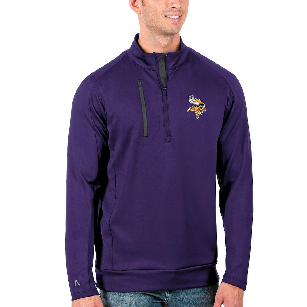Minnesota Vikings Antigua Generation Quarter-Zip Pullover Jacket Purple/Charcoal - NFL