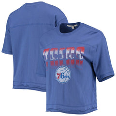 NBA - Philadelphia 76ers Junk Food Women's Gradient Crop Top - Royal