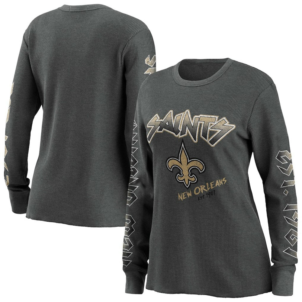 New Orleans Saints WEAR by Erin Andrews Women's Long Sleeve Thermal T-Shirt Gray - NFL