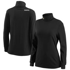 New Orleans Saints WEAR by Erin Andrews Women's Long Sleeve Tri-Blend Turtleneck T-Shirt Black - NFL
