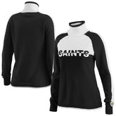 New Orleans Saints WEAR by Erin Andrews Women's Ski Raglan Pullover Sweater Black - NFL