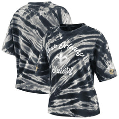 New Orleans Saints WEAR by Erin Andrews Women's Tie-Dye T-Shirt Black - NFL