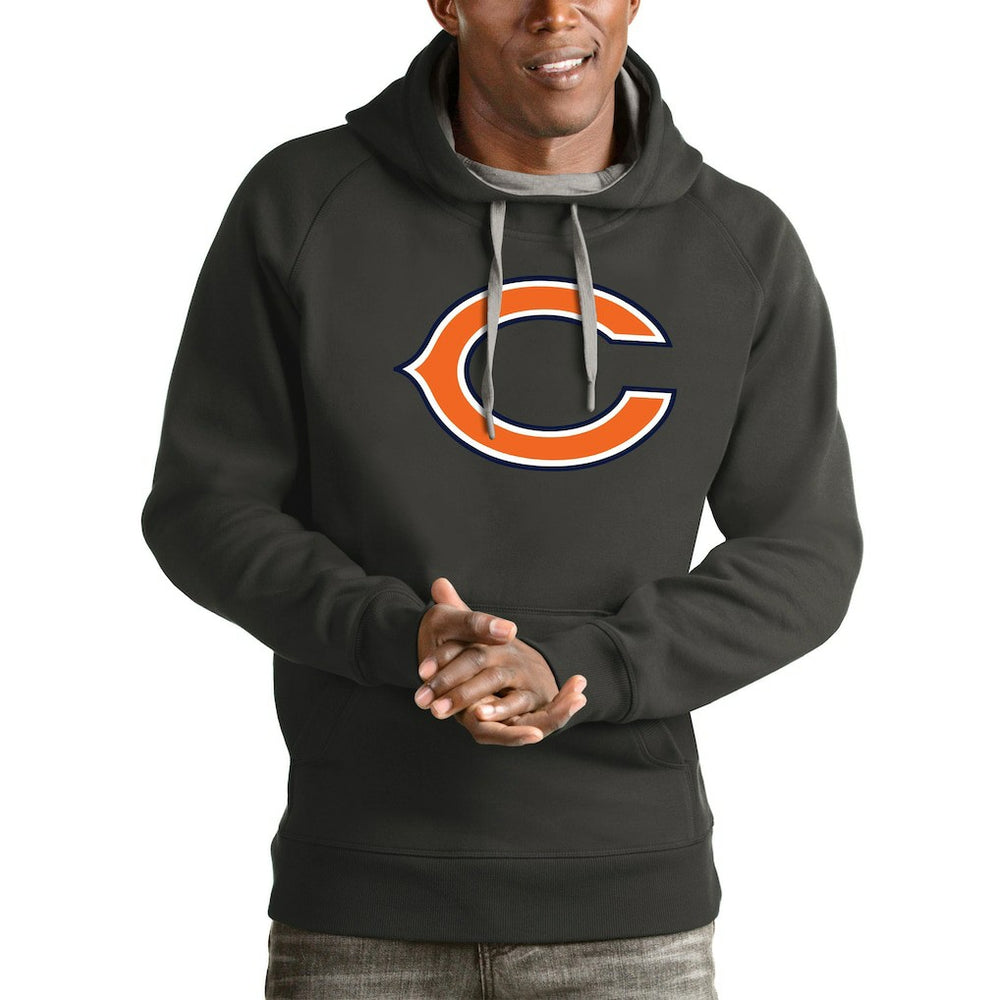 Chicago Bears Antigua Victory Pullover Hoodie Charcoal - NFL