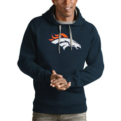 Denver Broncos Antigua Victory Pullover Hoodie Navy - NFL